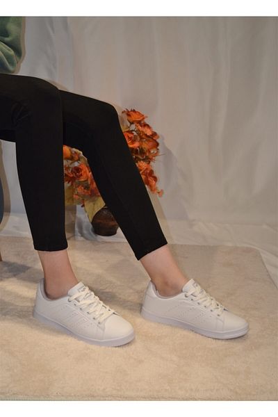 Jump Pantofi sport pentru femei cu piele albă 15306
