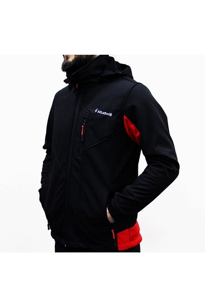 Mudwill Men's Red-black Outdoor Softshell Coat