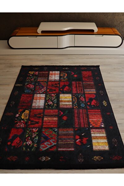 Just Arte Patcwork Salon Halısı Kırmızı Beyaz Dekoratif Dijital Baskılı Kayma...