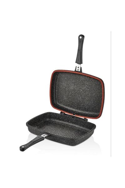 COOKCASE 34 Cm Double Grill Cast Iron Pan