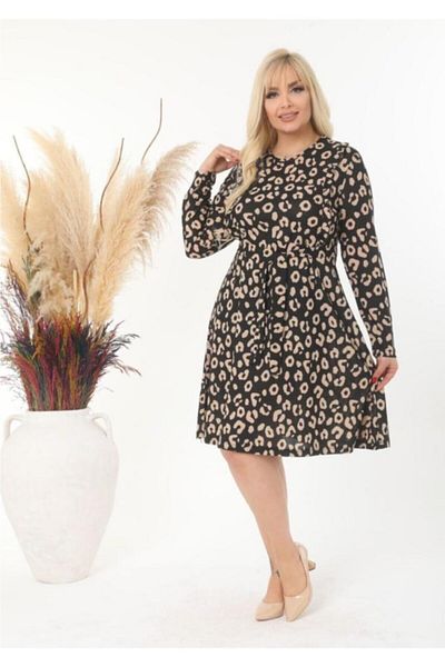 ViolettaXL Rochie din crepon Lycra cu centură