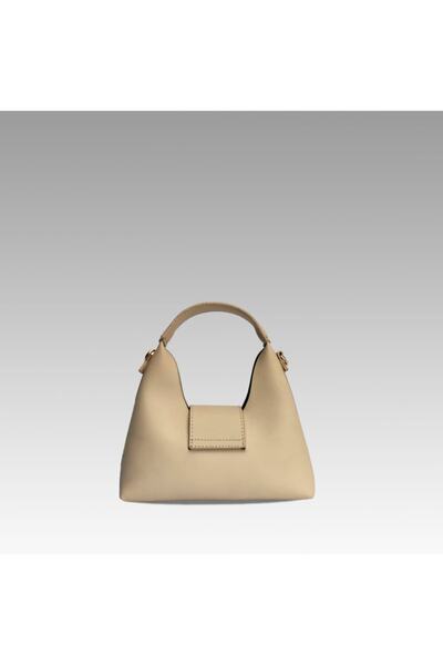 Black Ribbon Ecru Accessory Detailed Mini Bag with Strap