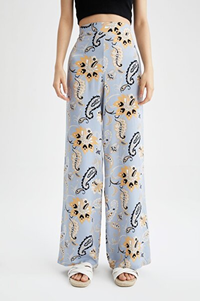 DeFacto Віскозні штани Palazzo з високою талією та широкими штанинами