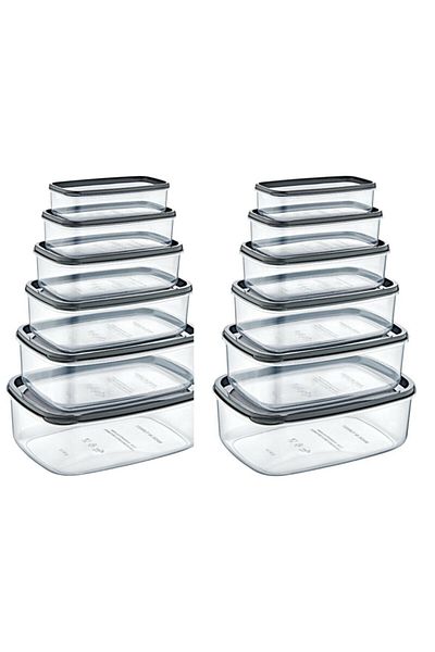 Buffer ® 2 Pieces Set of 6 Rectangular Transparent Storage Containers - Ak528