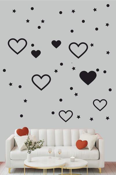 TRC TRAFİK ملصق حائط على شكل قلب لعيد الحب في 14 فبراير باللون الأسود