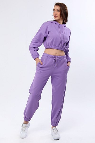 Nineteen Brand Hooded Crop Sweatshirt