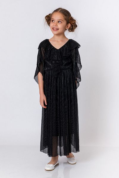 incity Rochie lungă neagră cu guler pentru fete