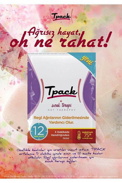 Tpack 3 قطع من الشريط العلاجي الدافئ لآلام الحيض