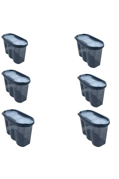 Buffer 1.2 Liter Sa930 Model Food Storage Container - 6 Pieces with 2 Lids and Scale