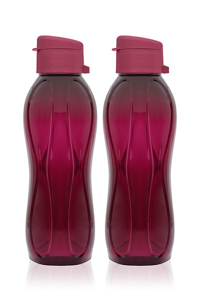 Meleni Home Set of 2 Eco Bottle Water Bottle - Practical Lid Water Bottle 2x 750 Ml Purple