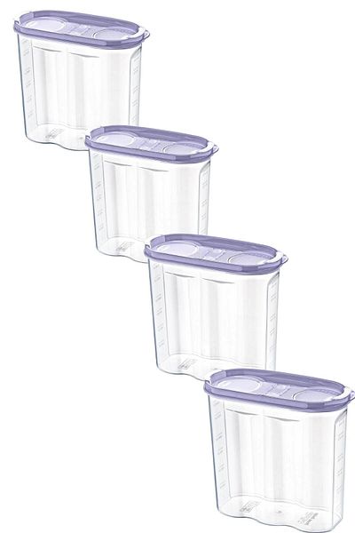 Buffer ® 2.4 Liter Food Dry Food Storage Box - 4 Pieces, 2 Lids, Scale Container