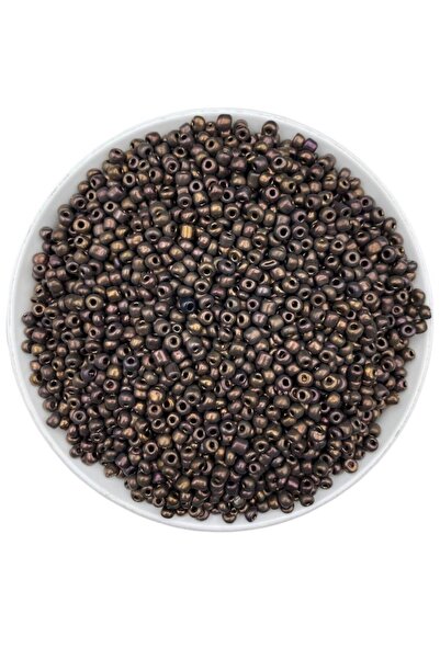 Hedef Bijuteri 50 Gram Kahverengi Renk Mat Yapılı Cam Kum Boncuk , Takı Yapım...