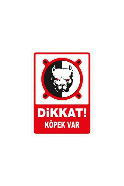 25x35 cm Sac Dikkat Köpek Var Pıtbull Uyarı Levhası
