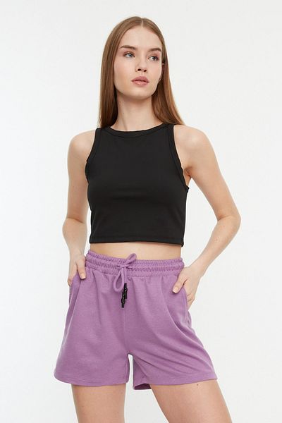 Trendyol Collection Liliowe spodenki i bermudy z dzianiny TWOSS21SR0179