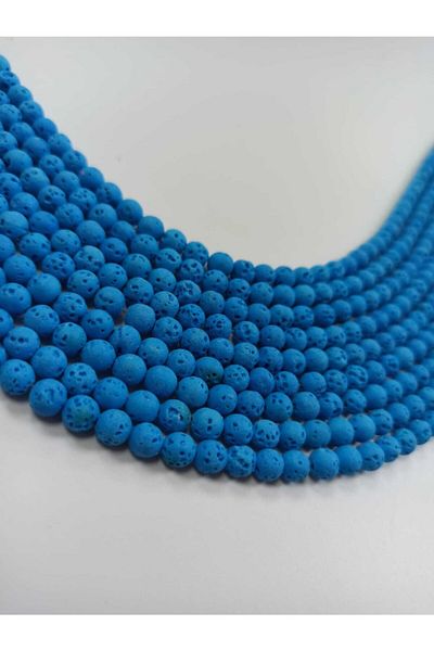 Yüksel Boncuk Σειρά φυσικών πολύτιμων λίθων 6 mm Blue Lava