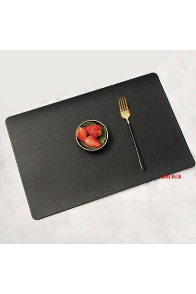 ASENA DESİGN American Service Leather Black 12 Pieces for 6 People