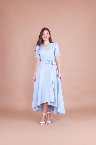 Bidoluelbise Rochie de damă Baby Blue, cu croiala asimetrică