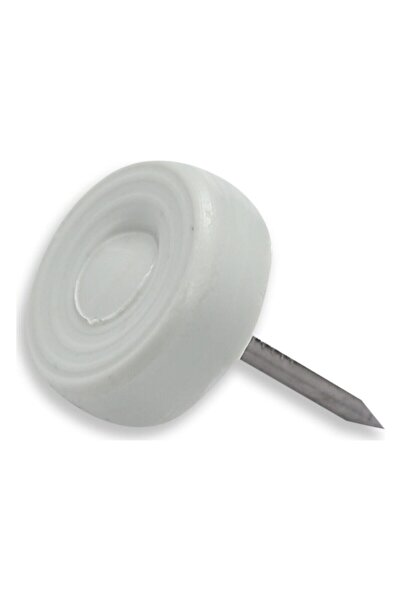 Serra Çivili Masa Sandalye Zemin Koruyucu Beyaz Plastik Ayak 18 Mm Çapı Çivil...