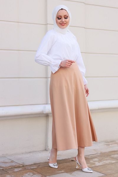 VOLT CLOTHİNG Milchbrauner ausgestellter Rock
