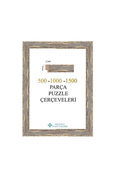 Selçuklu Sanat Puzzle Çerçevesi 30 Mm 35x50 Cm (500'luk) Pcv Camlı Kahverengi