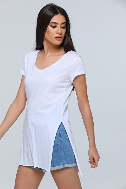 Winmoda34 Μπλουζάκι με σκίσιμο