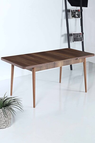 Genel Markalar 170x80 Barok Ceviz Açılır Yemek Ve Mutfak Masa Takımı 6 Sandalyeli