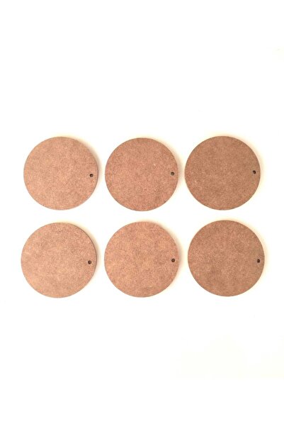 DEKOLOBİ 6'lı Daire 12 Cm Boyanabilir Delikli Ham Mdf Yuvarlak Duvar Süsü