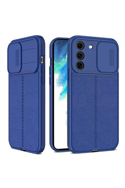 Fibaks Samsung Galaxy A03s Uyumlu Kılıf Sürgülü Slide Kamera Korumalı Deri Gö...