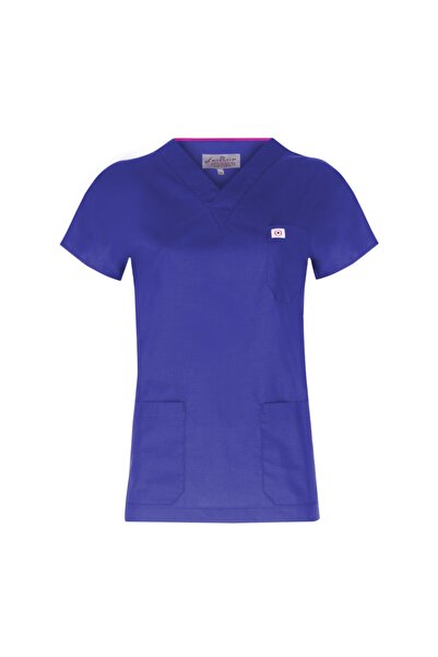 monotıp Cerrahi Forma | Yarasa Kol Takım | Unisex | Saks Mavisi