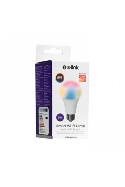 S-LINK Smart Wi-fi Rgb Lamba 9w, 800lm, Akıllı Telefon Uygulaması Ile Yönetil...