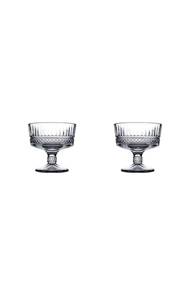 Paşabahçe Elysia 2-Piece Ice Cream Glass Footed Bowl Set