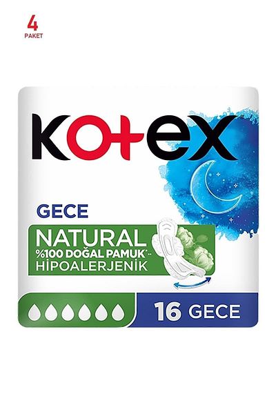 Kotex Natural Super Economical Quadro 16 Pieces Night 4 Pack