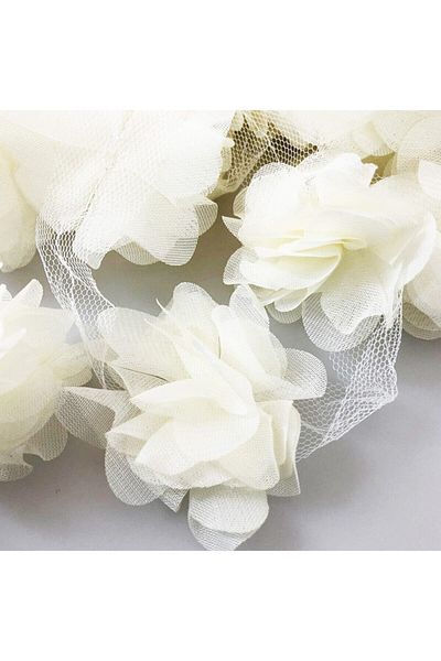 YENİ HEDİYELİK DÜNYAM Wedding Candy Cream Laser Rose Fabric Rose Organza Rose 120 Τεμάχια 9 μέτρα Υλικό Διακόσμησης – Ύφασμα