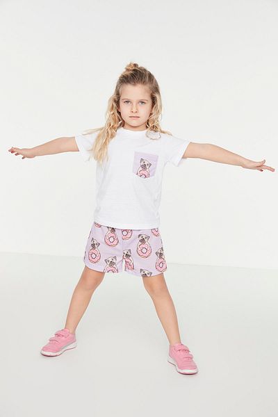 TRENDYOLKIDS Pyjama - Lila - Unifarben