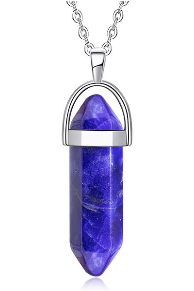 Tesbih Atölyesi Natural Blue Sodalite Stone Certified Necklace