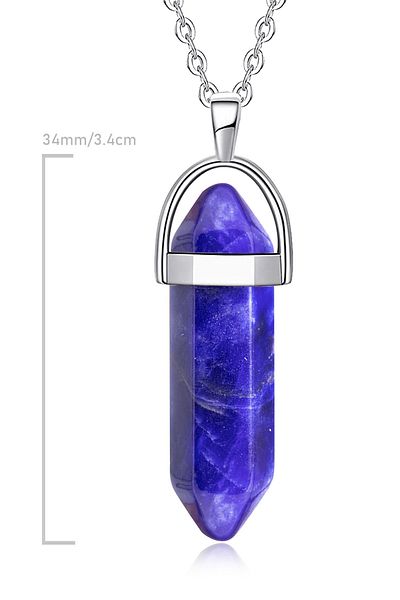 Tesbih Atölyesi Natural Blue Sodalite Stone Certified Necklace