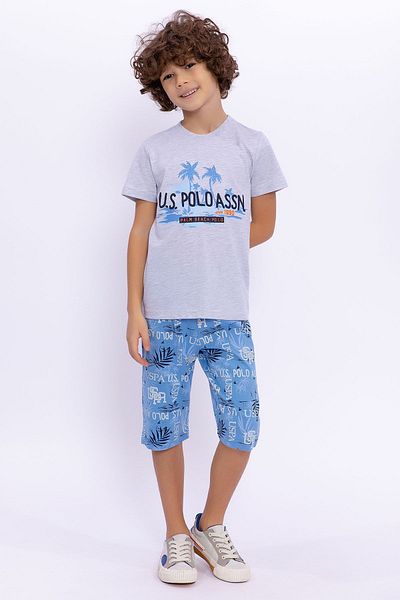U.S. Polo Assn. Base. Polo Assn Palm Beach Polo Karmelange Boys Capri Suit