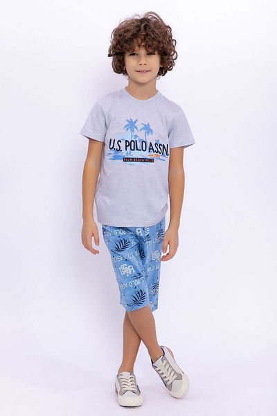 U.S. Polo Assn. Base. Polo Assn Palm Beach Polo Karmelange Boys Capri Suit