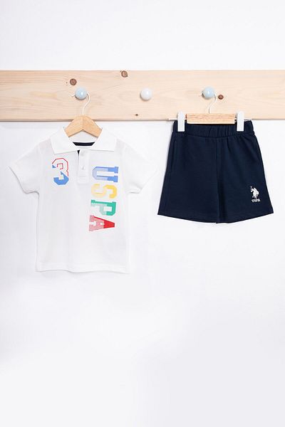 U.S. Polo Assn. Classic Cream Baby Boy Collar Set