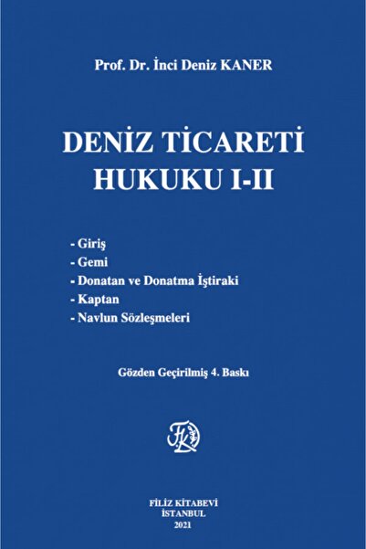 Filiz Kitabevi Deniz Ticareti Hukuku I Iı