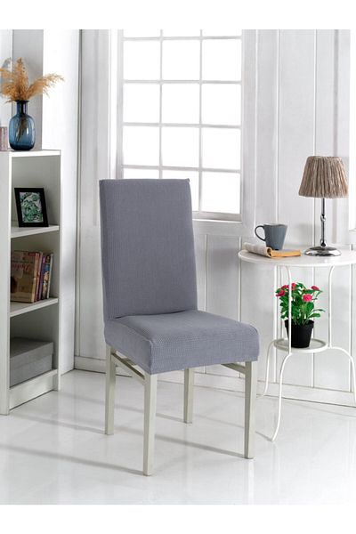 HaNemCe 6 Pieces Gray Lycra Pitikare Chair Cover