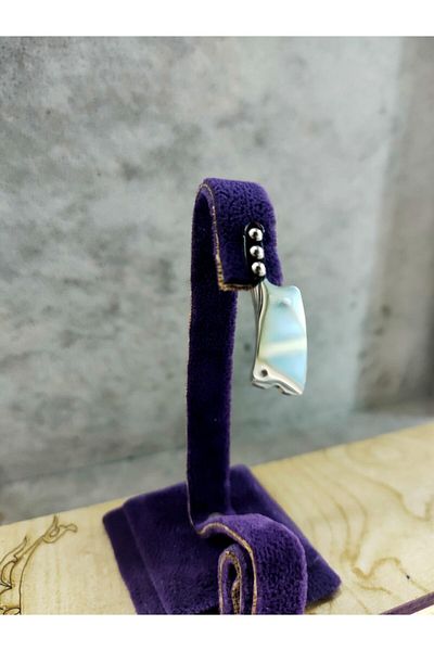 sarıyer silver أقراط من الفولاذ على شكل صف