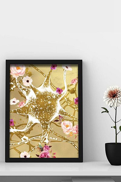Dekor Loft Anatomie umană, celulă cerebrală, imprimare celulară cerebrală, neurologie, pictură murală pentru camera medicului de neurosciences