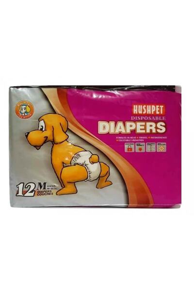 Hushpet Diapers Medium Beden Irklar Için Özel Çiş Bezi 12 Adet