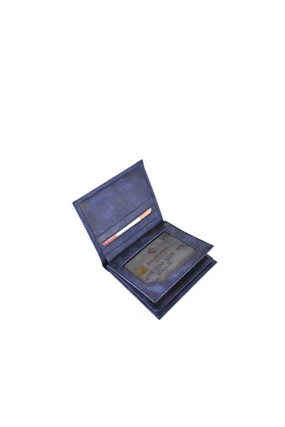 Eminsa Men's Navy Blue Crazy Leather Wallet