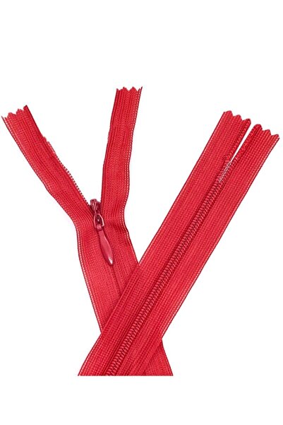 ECE FERMUAR 18 см червоний колір прихована блискавка 10 штук