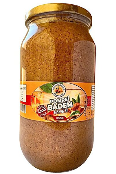 POMPEİ BADEM 1000 gr Badem Ezmesi %100 Katkısız Organik Doğal Glutensiz Yerli Sade Şekersiz Sporcu Besini