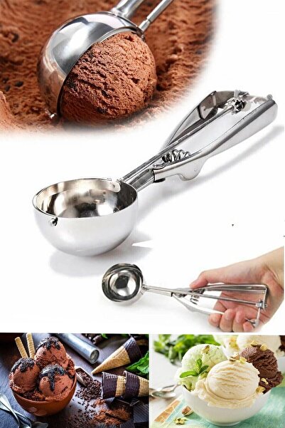 Kitchen Beauty Çelik Profesyonel Dondurma Kepçesi ve Helva Kaşığı
