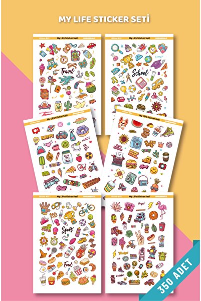 MuslimWalk My Life Sticker Seti - Ajanda, Defter, Planlayıcı Için 350 Adet St...