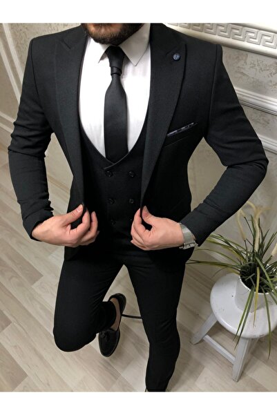 Cx Fashion Slim Fit Siyah Takım Elbise